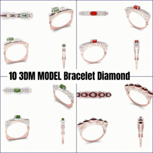 10 Pieces 3DM 3D MODEL Bracelet Diamond