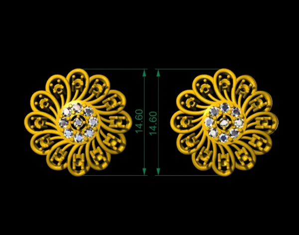 98 Earrings 3d model STL ,3DM file lightweight - Image 2