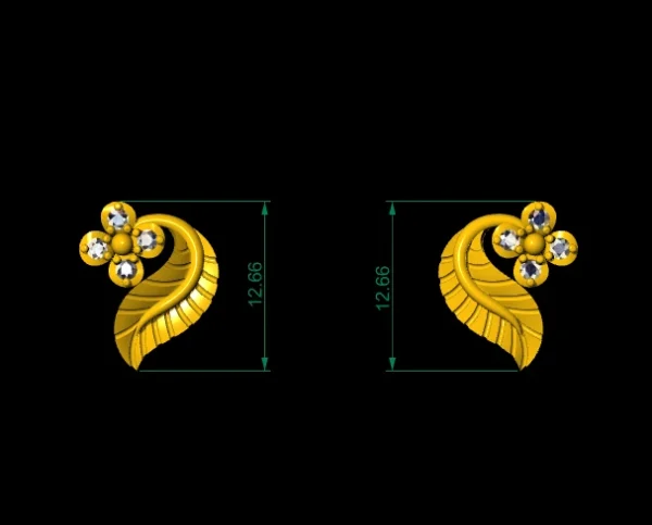 98 Earrings 3d model STL ,3DM file lightweight - Image 3