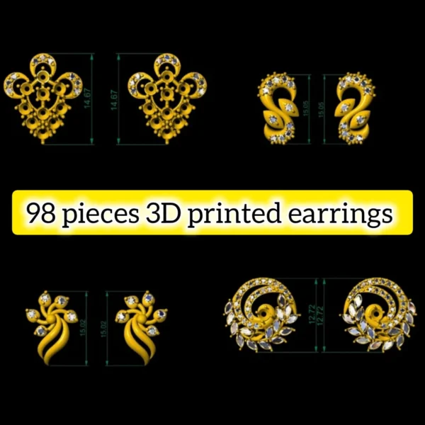 98 Earrings 3d model STL ,3DM file lightweight - Image 62