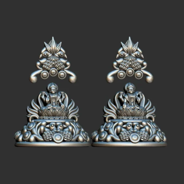 3D GodTemple jewellery god 100 piece jhumka earing 3DM file - Image 85