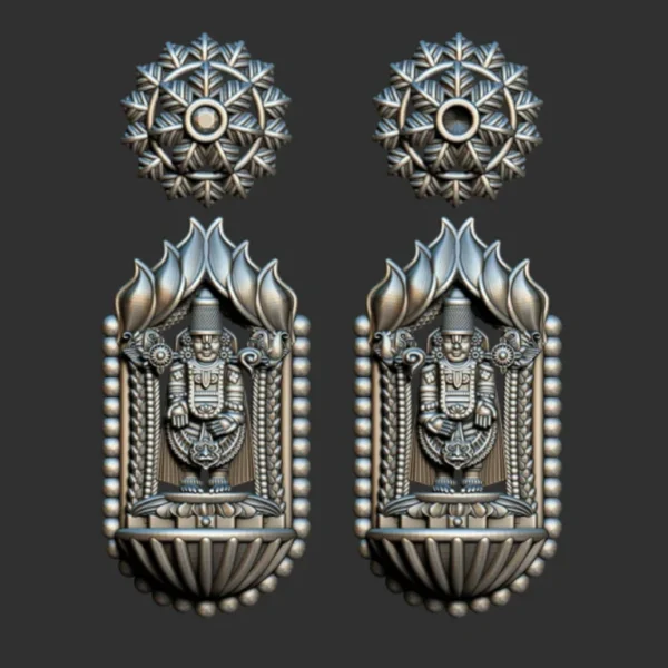 3D GodTemple jewellery god 100 piece jhumka earing 3DM file - Image 78