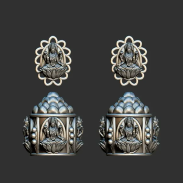 3D GodTemple jewellery god 100 piece jhumka earing 3DM file - Image 18