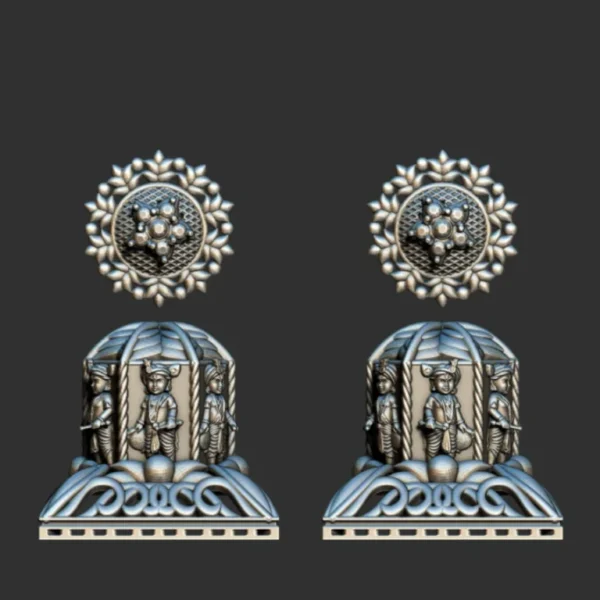 3D GodTemple jewellery god 100 piece jhumka earing 3DM file - Image 22