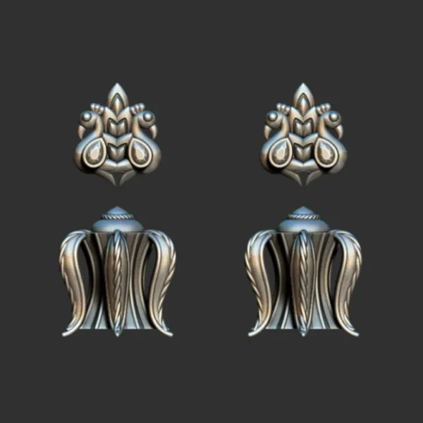 3D GodTemple jewellery god 100 piece jhumka earing 3DM file - Image 23