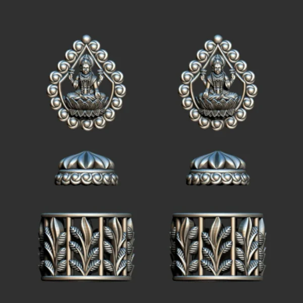 3D GodTemple jewellery god 100 piece jhumka earing 3DM file - Image 24