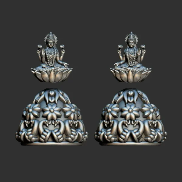 3D GodTemple jewellery god 100 piece jhumka earing 3DM file - Image 25