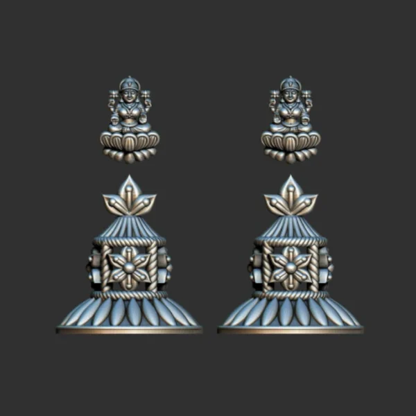 3D GodTemple jewellery god 100 piece jhumka earing 3DM file - Image 29