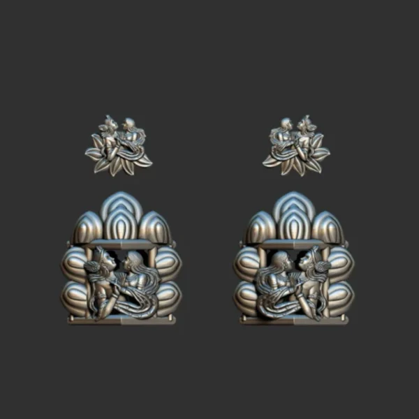3D GodTemple jewellery god 100 piece jhumka earing 3DM file - Image 34