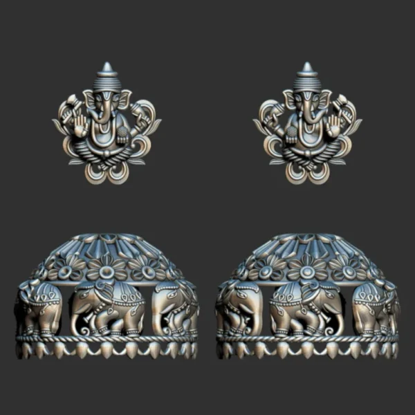 3D GodTemple jewellery god 100 piece jhumka earing 3DM file - Image 36