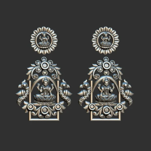 3D GodTemple jewellery god 100 piece jhumka earing 3DM file - Image 3