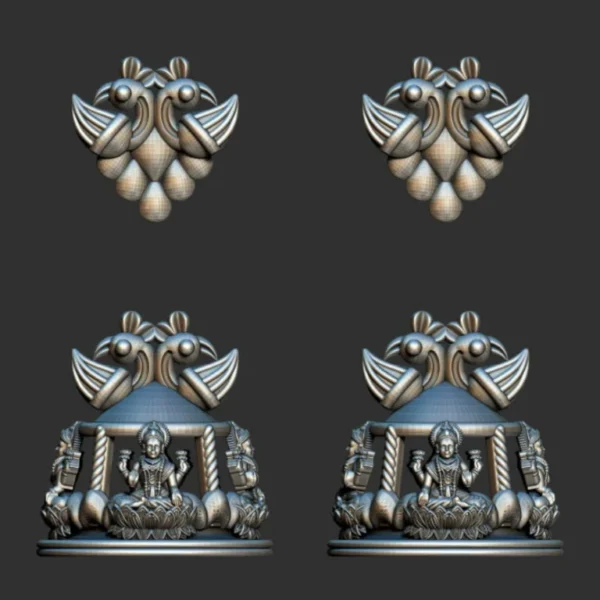 3D GodTemple jewellery god 100 piece jhumka earing 3DM file - Image 4