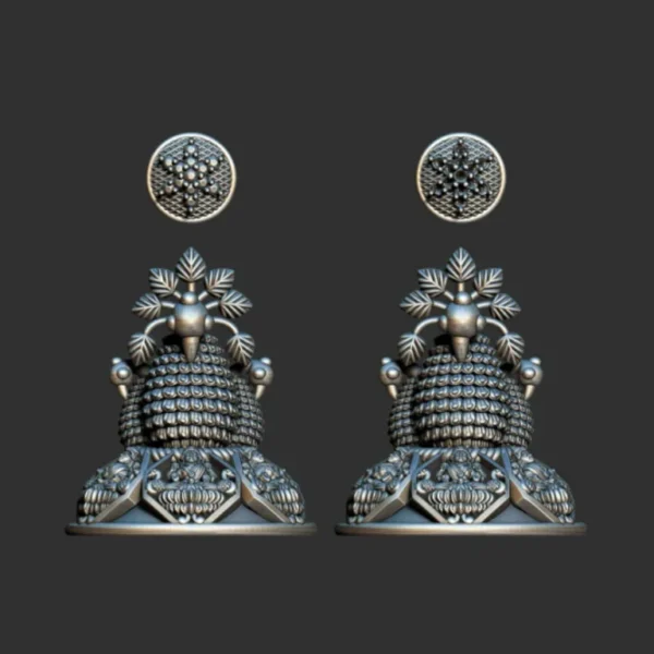 3D GodTemple jewellery god 100 piece jhumka earing 3DM file - Image 5