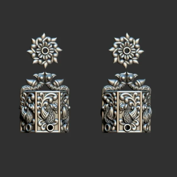 3D GodTemple jewellery god 100 piece jhumka earing 3DM file - Image 7