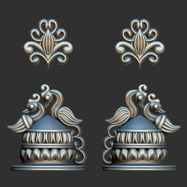 3D GodTemple jewellery god 100 piece jhumka earing 3DM file - Image 8