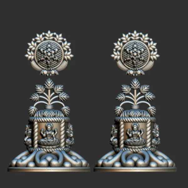3D GodTemple jewellery god 100 piece jhumka earing 3DM file - Image 9
