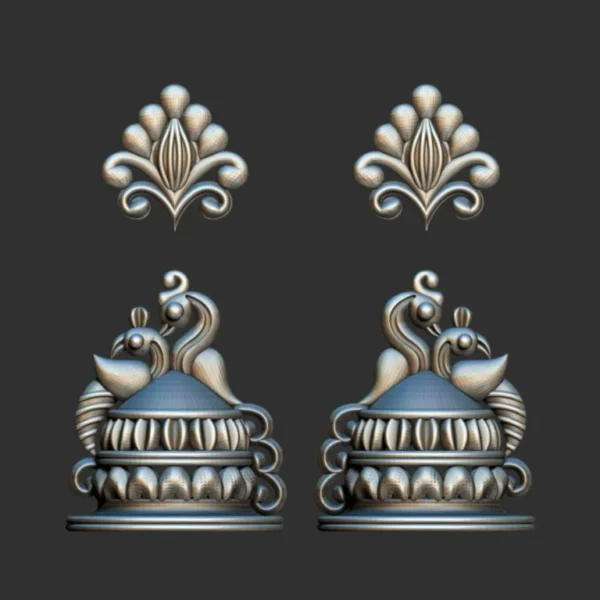 3D GodTemple jewellery god 100 piece jhumka earing 3DM file - Image 10