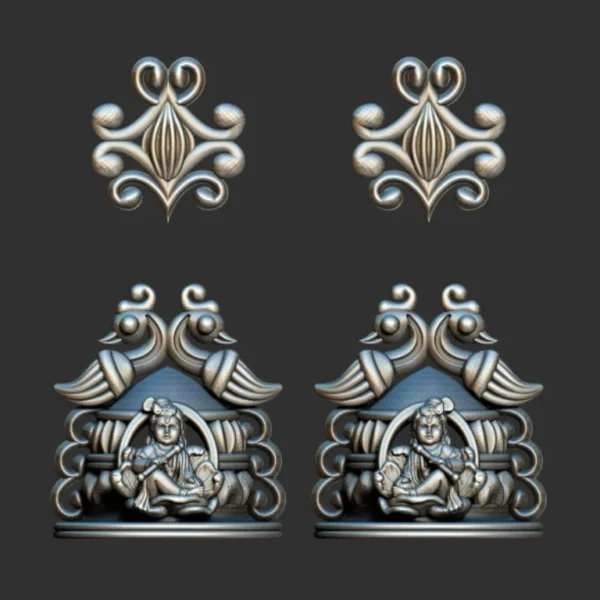 3D GodTemple jewellery god 100 piece jhumka earing 3DM file - Image 11