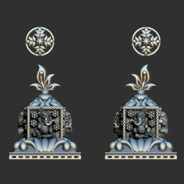 3D GodTemple jewellery god 100 piece jhumka earing 3DM file - Image 13