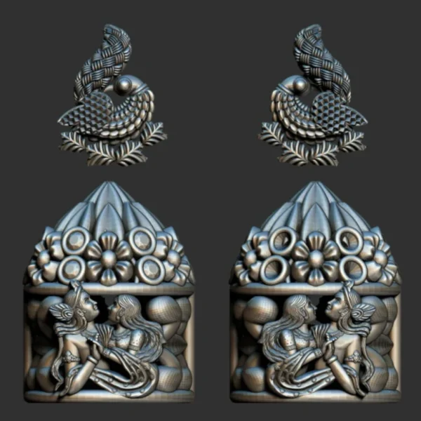 3D GodTemple jewellery god 100 piece jhumka earing 3DM file - Image 12
