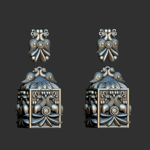 3D GodTemple jewellery god 100 piece jhumka earing 3DM file - Image 79