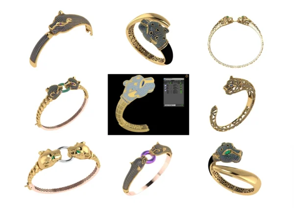 Jaguar Bracelet bracelet 3D Model Animal design online download - Image 6