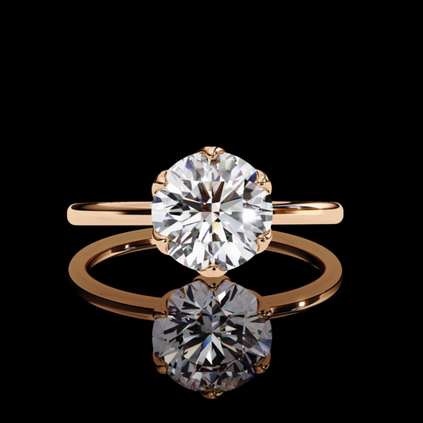 3D Solitaire Design 4 – Engagement Wedding Ring - Image 2