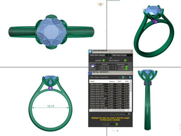 3D Design 6 – Engagement Wedding Ring - Image 2