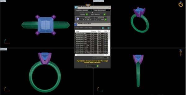 3D Design 5 – Silver Wedding Ring - Image 17