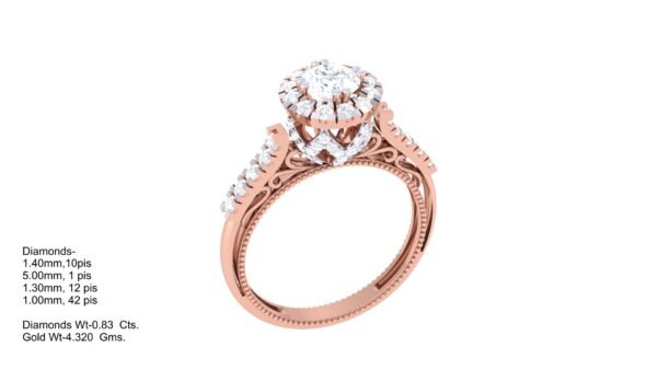 3D Design 2 - Red - Engagement Wedding Rings - Image 2