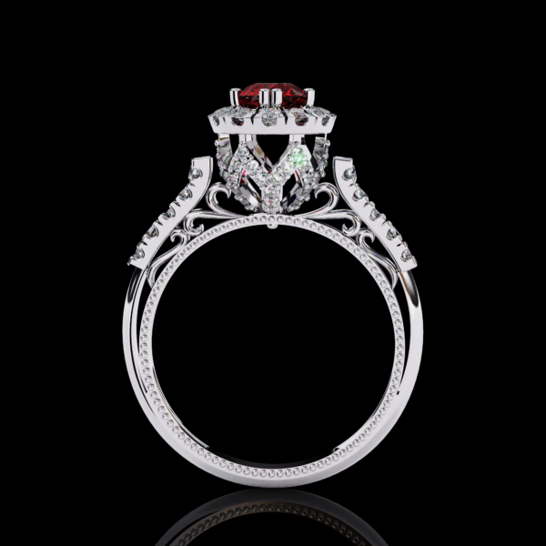 3D Design 2 - Red - Engagement Wedding Rings - Image 12