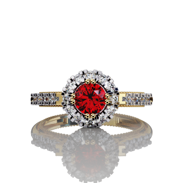 3D Design 2 - Red - Engagement Wedding Rings - Image 4