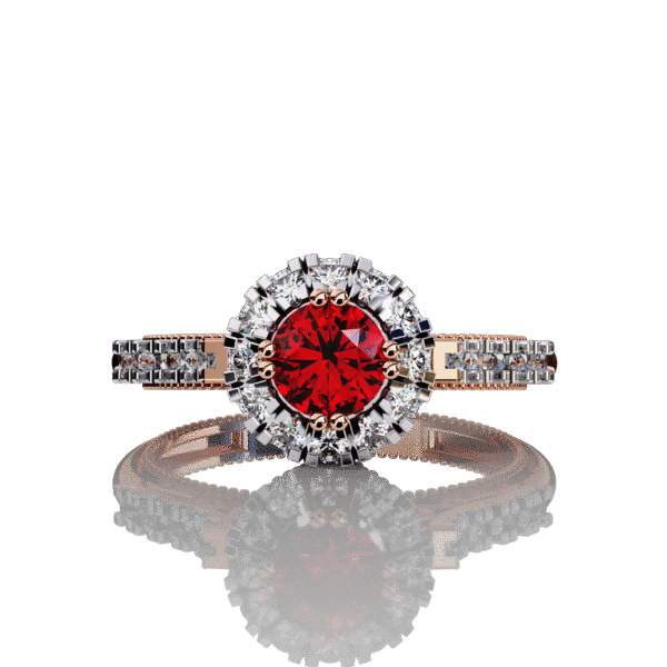 3D Design 2 - Red - Engagement Wedding Rings - Image 5