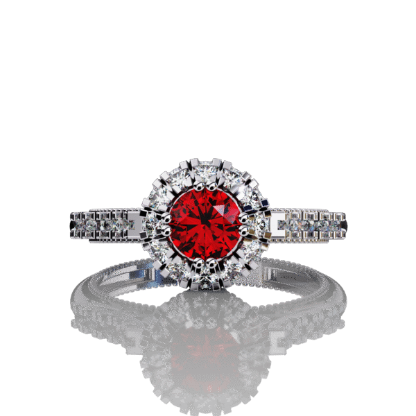 3D Design 2 - Red - Engagement Wedding Rings - Image 6