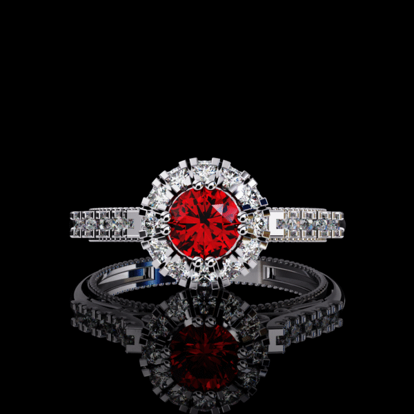 3D Design 2 - Red - Engagement Wedding Rings - Image 7
