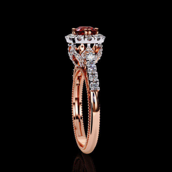 3D Design 2 - Red - Engagement Wedding Rings - Image 9