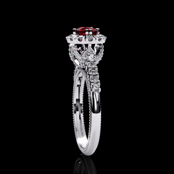 3D Design 2 - Red - Engagement Wedding Rings - Image 11