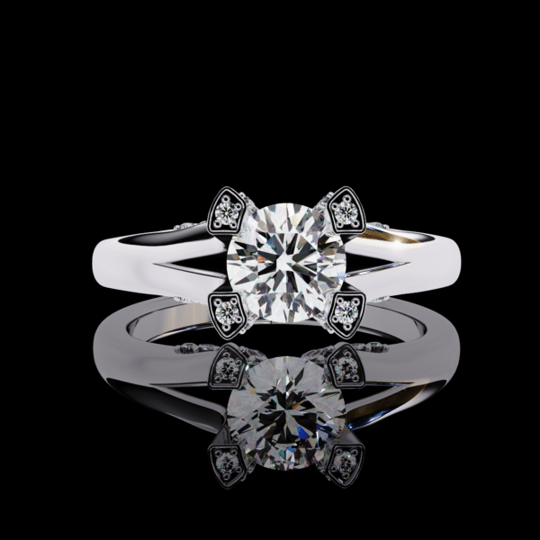 3D Design 3- Golden Engagement Wedding Ring - Image 5