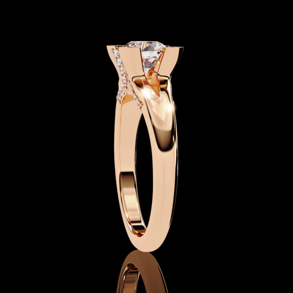3D Design 3- Golden Engagement Wedding Ring - Image 8