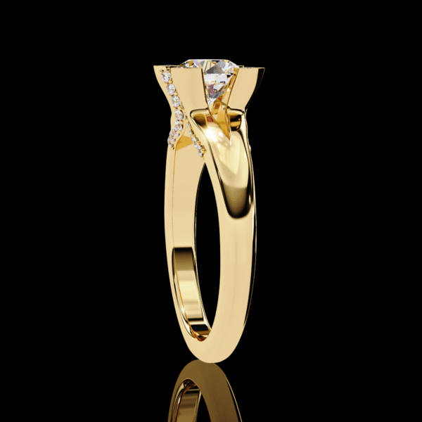 3D Design 3- Golden Engagement Wedding Ring - Image 9