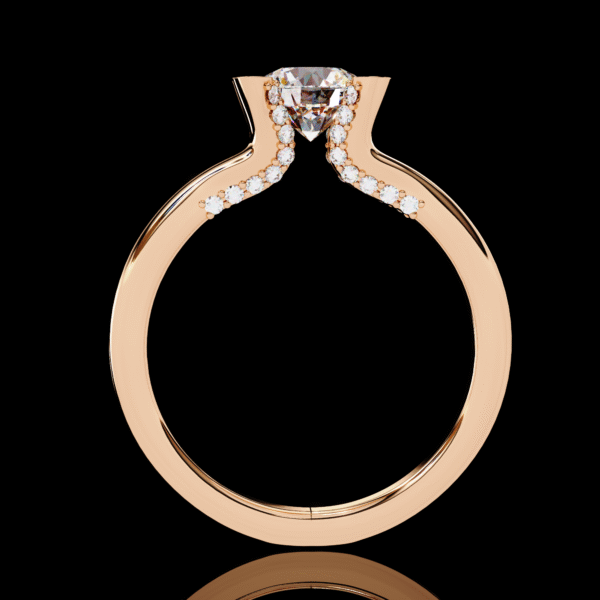 3D Design 3- Golden Engagement Wedding Ring - Image 12